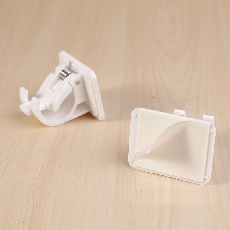 2 stk sømfri justerbare stang beslag holdere selvklæbende vægbeslag gardinstang vægbeslag til hjemmet badeværelse hjem acc.