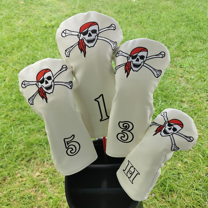 Pirate Golf Club Head Cover Is Suitable for Driver Fairway Putter 135H Club Cover PU Leather Unisex 진주게이츠