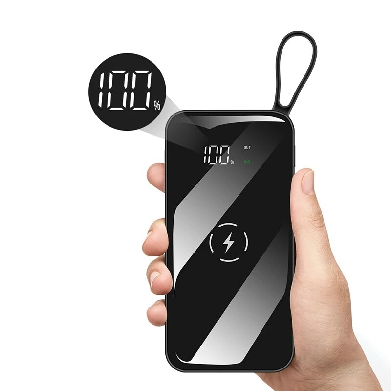 30000mah batterie externe sans fil étanche plein écran Portable double USB pour tous les téléphones Powerbank charge rapide batterie externe
