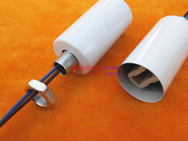 Douille G9 or/Chrome, Base céramique, support ampoule Led halogène avec tasse en métal et fil Fep 30cm, bricolage d&#39;éclairage, 2 pièces/lot