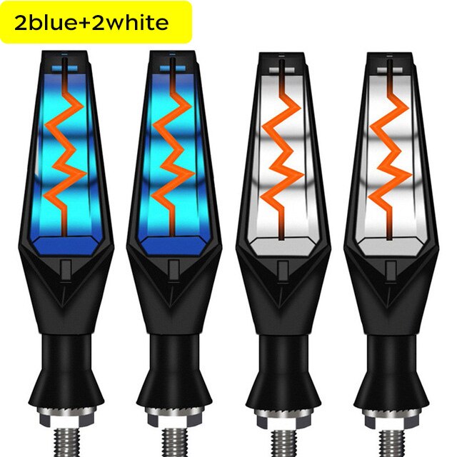 Led Richtingaanwijzer Voor Motorcycle Amber Richtingaanwijzers Gebouwd Flasher Relais Knipperende Led Indicatoren Lamp Dubbelzijdig Blinker: 2blue 2white