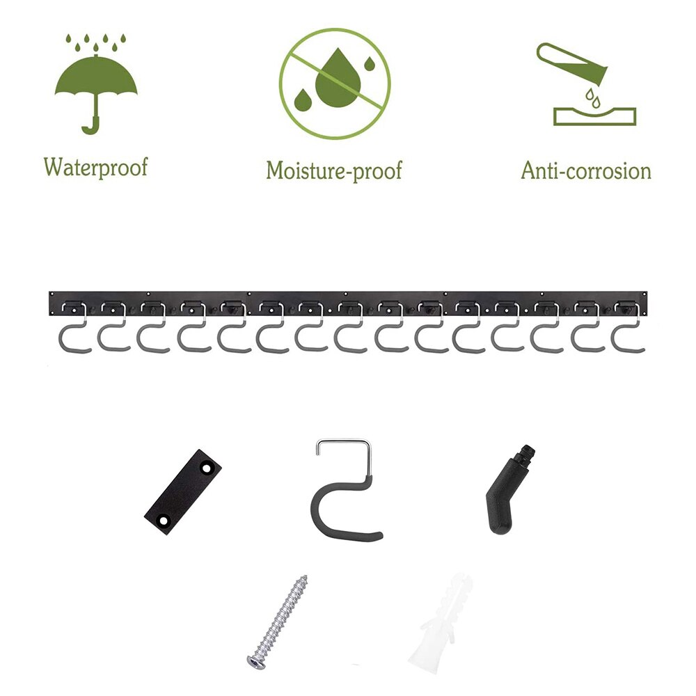 48 Inch Adjustable Tool Storage System 12 Hooks Wall Holder Garage Storage Garden Tool Organizer