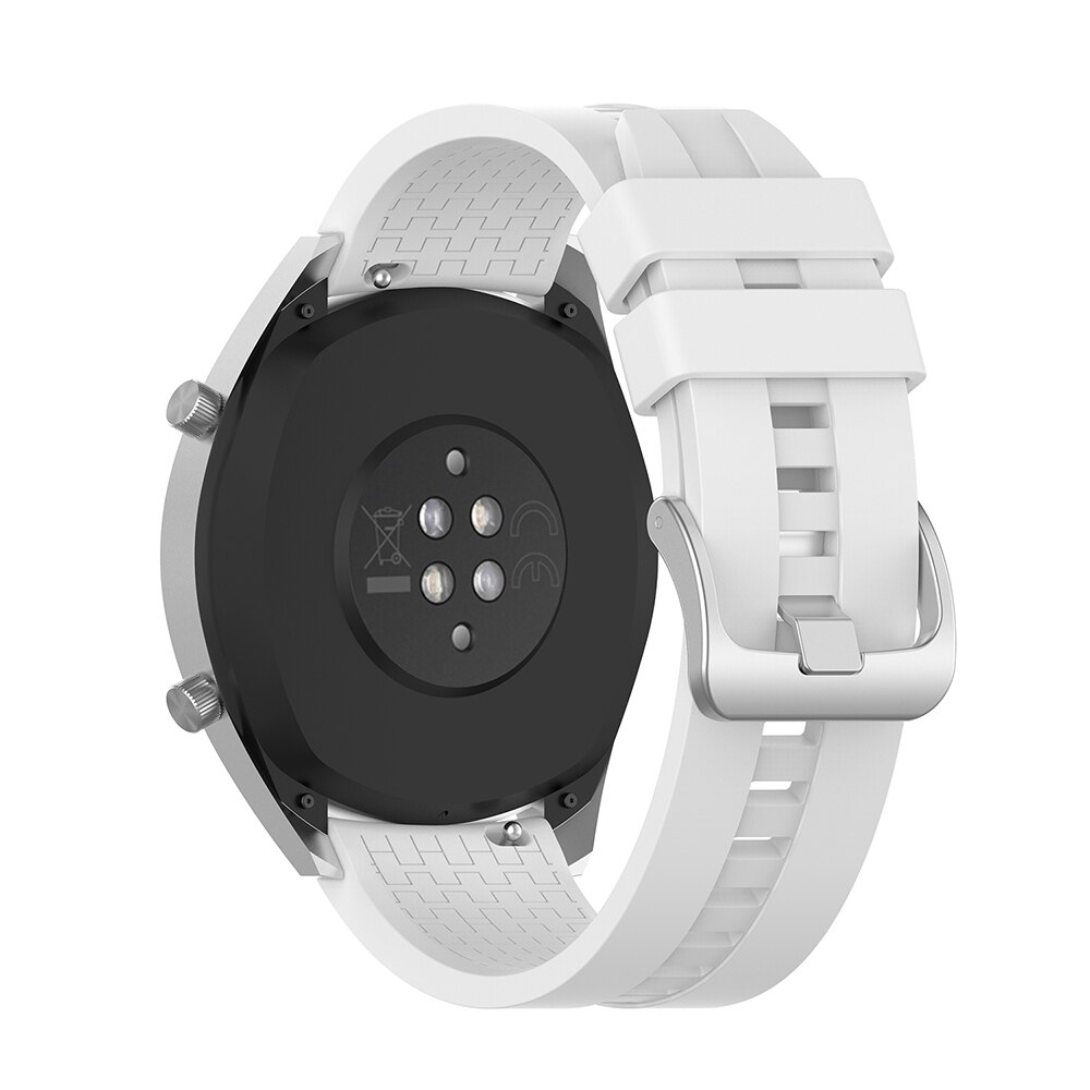Sport silikone urbånd 22mm til huawei ur gt aktiv / klassisk ære magi hurtig frigivelse armbåndsrem til smart ur: Hvid