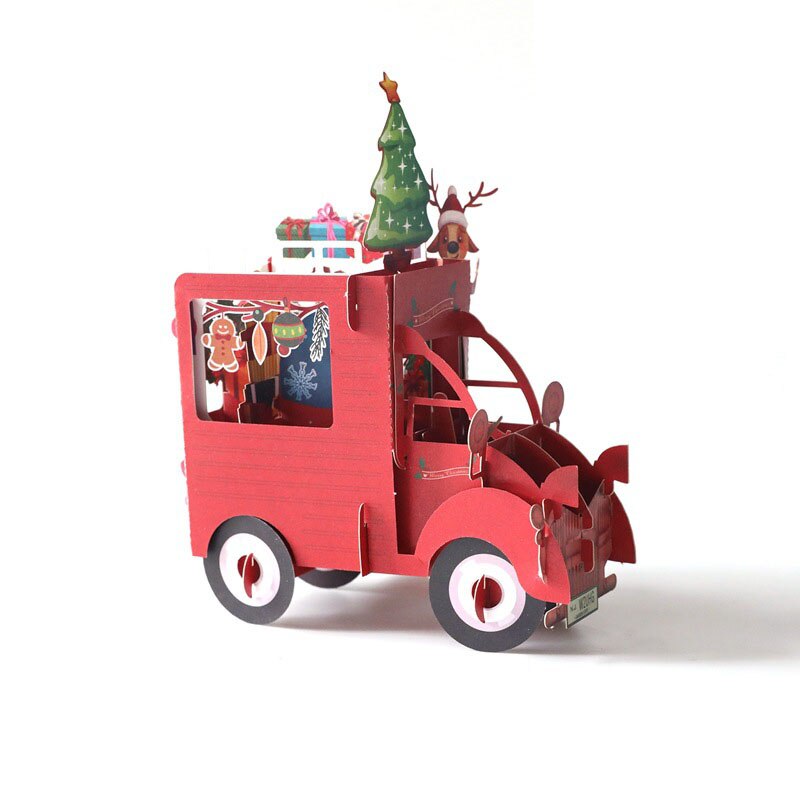 3D Handgemachte Schneemann Santa Claus Weihnachten Blume Auto Papier Einladung Grußkarten Postkarte Neue Jahr Party Kreative