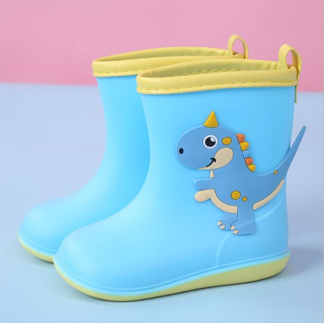 Kids Shoes Classic Children's Shoes Pvc Rubber Kids Baby Cartoon Shoes Children's Water Shoes Waterproof Rain Boots: Blue / 10