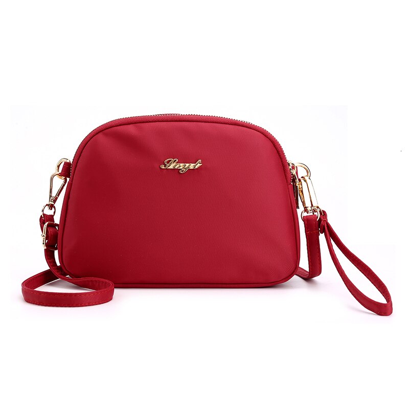 Nylon tassen voor luxe handtassen dames stevige waterdichte schoudertas rits zachte draagbare crossbody bolsa feminina: Rood