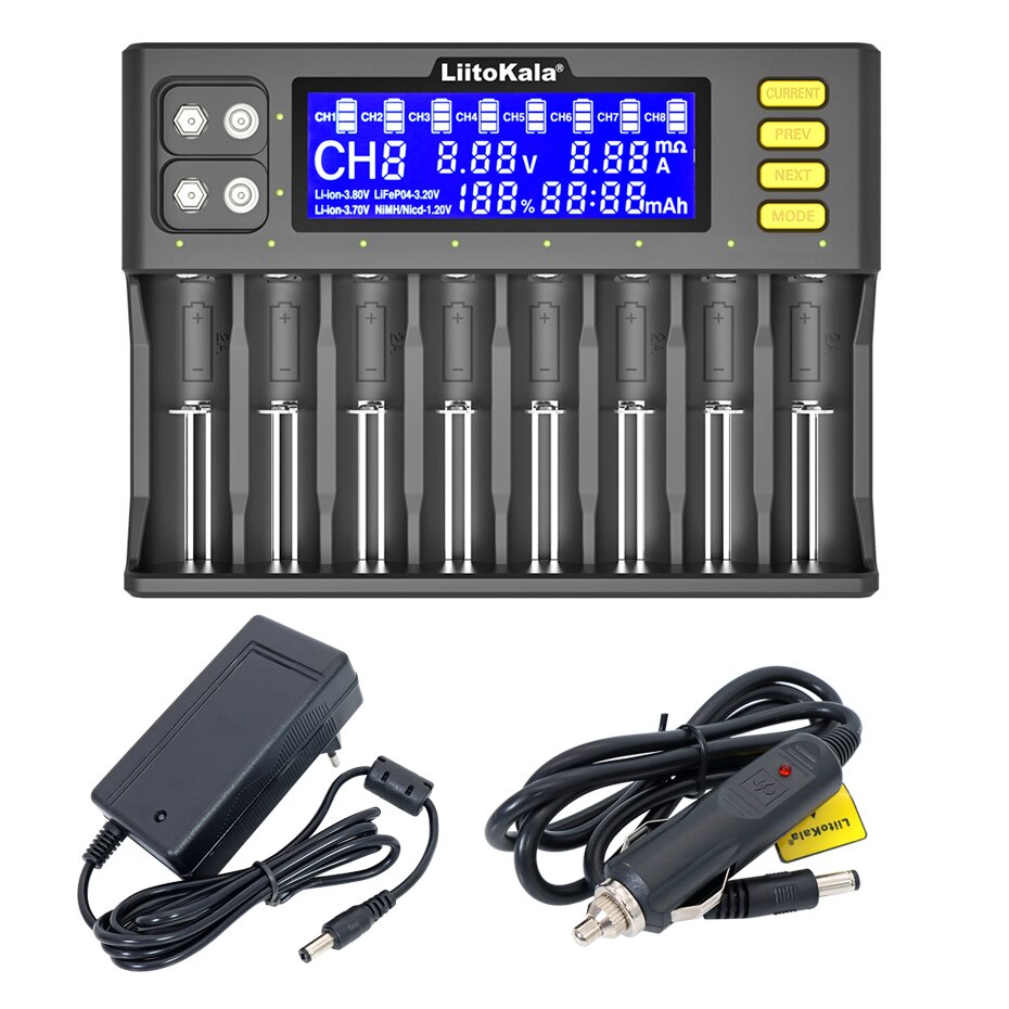 LiitoKala Lii-202 Lii-402 Lii-PD4 Lii-500 Lii-S8 ładowarka 18650 26650 21700 AA AAA 3.7V li-ni-mh bateria: Lii-S8 Full set / US