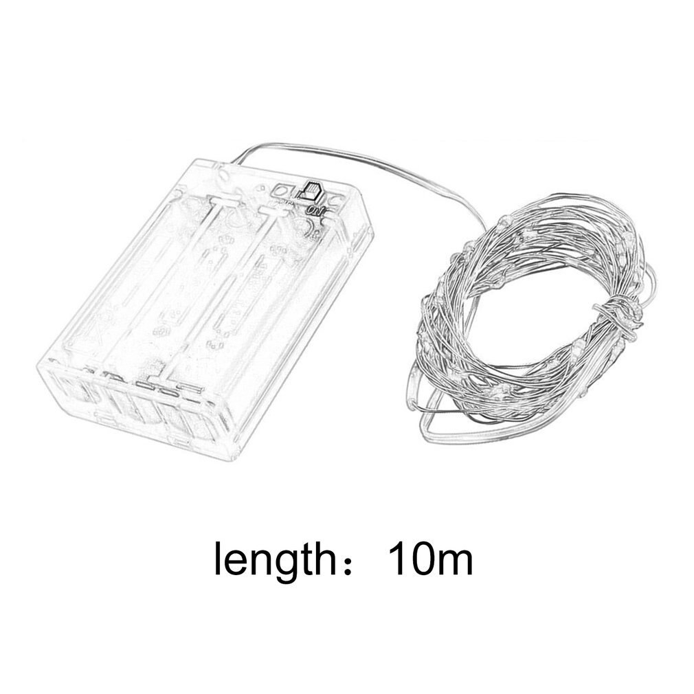 10m 33ft 100 lysdioder aa batteridrevet fleksibel ledet kobbertråd fe streng lys fest bryllup diy dekor lysstrenger