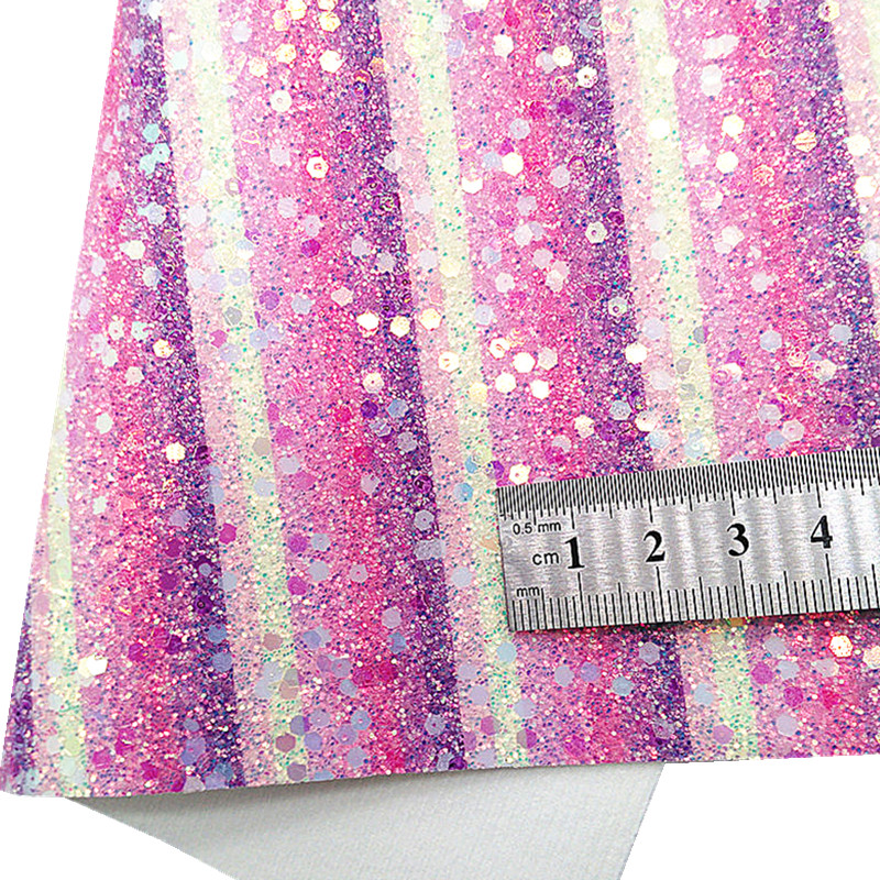 Regenbogen Streifen klobig funkeln Leder Herzen Ostern Eier Gedruckt Synthetische Leder Welle GELEE Blätter Für BöGen DIY 21x29CM Q794: 1