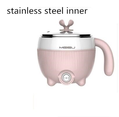 220V Multifunctionele Elektrische Kookpot Huishoudelijke Mini Koken Machine Non-stick/Rvs Inner Beschikbaar Multi Fornuis: WHITE / VS