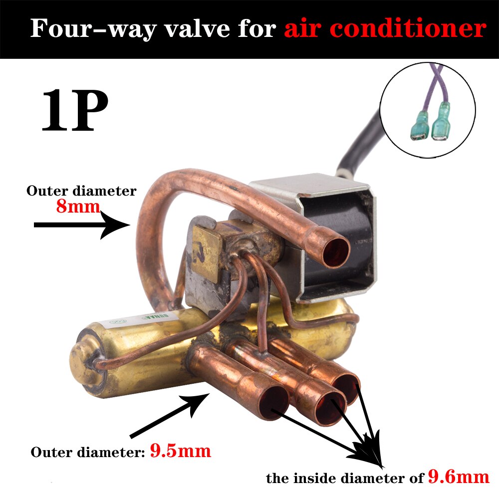Airconditioning elektromagnetische vier manier omkeren klep met spoel 1P koper airconditioner hydraulische klep vervangende onderdelen
