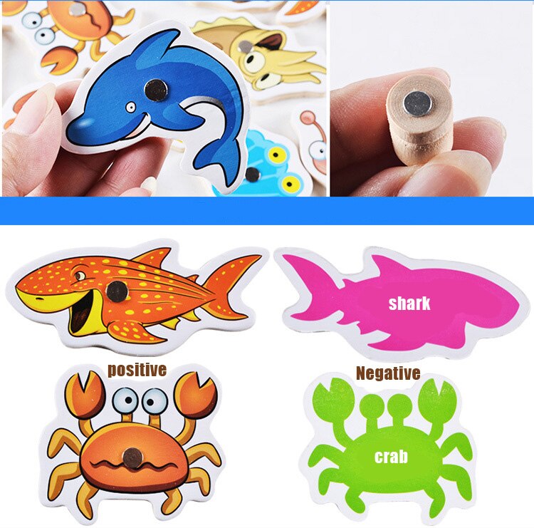32 stks/set Magnetische Vissen Educatief Speelgoed voor Baby Houten Speelgoed Vissen Game voor 3 Jaar +