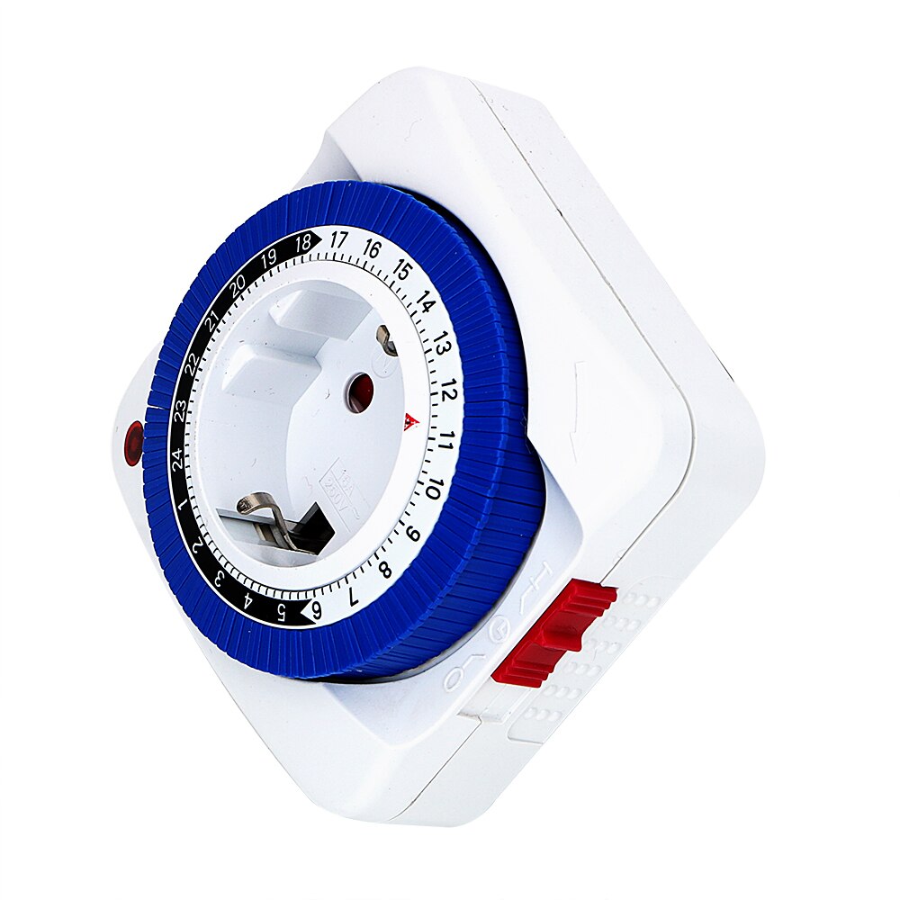 EU Plug Socket With Timer 220V 24 Hours Plug-in Mechanical Timers Energy Saving Power Switch Control