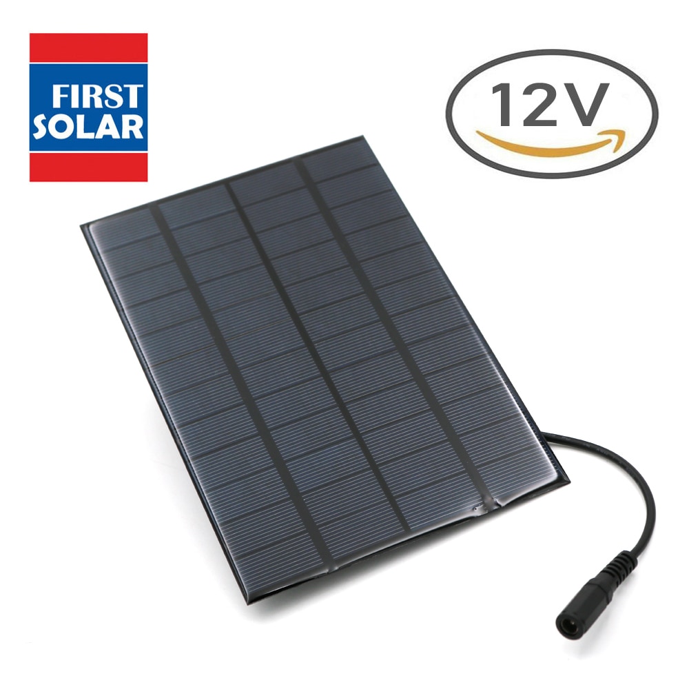 Zonnepaneel 12V 1.5W 2W 2.5W 3W 4.2W 5W 7W 10W mini Zonnestelsel Diy Voor Batterij Mobiele Telefoon Opladers Draagbare 5.5*2.1 Dc Plug