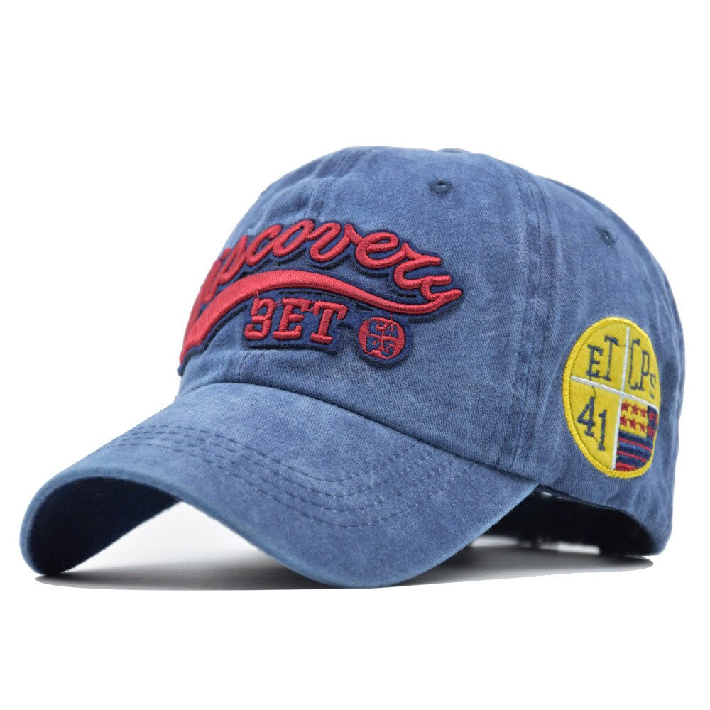 Baseball Cap Embroidery Letter Baseball Cap Men's and Women's Broken Edge Retro Peaked Cap Outdoor Sports Hat Ponytail Cap: Blue