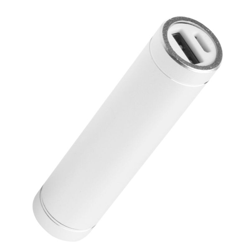 Caja de Banco de energía móvil USB portátil para cargador de batería 1x18650: Blanco