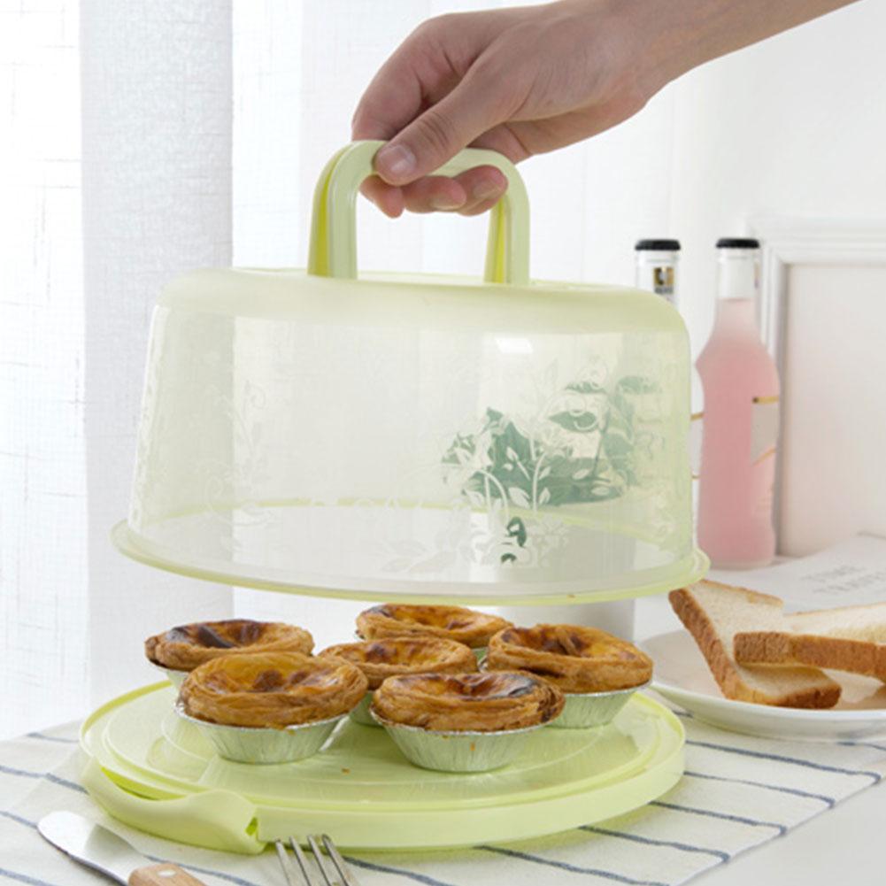 Portable Cake Storage Box Round Birthday Wedding Kitchen Dessert Cake Box Holder Baking Storage Cupcake Fruit Container R4Z8