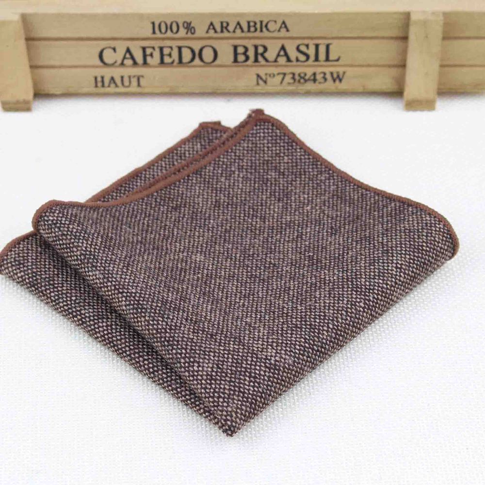 Hankerchief Scarves Vintage Wool Hankies Men's Pocket Square Handkerchiefs Striped Solid Cotton 23*23cm: 6