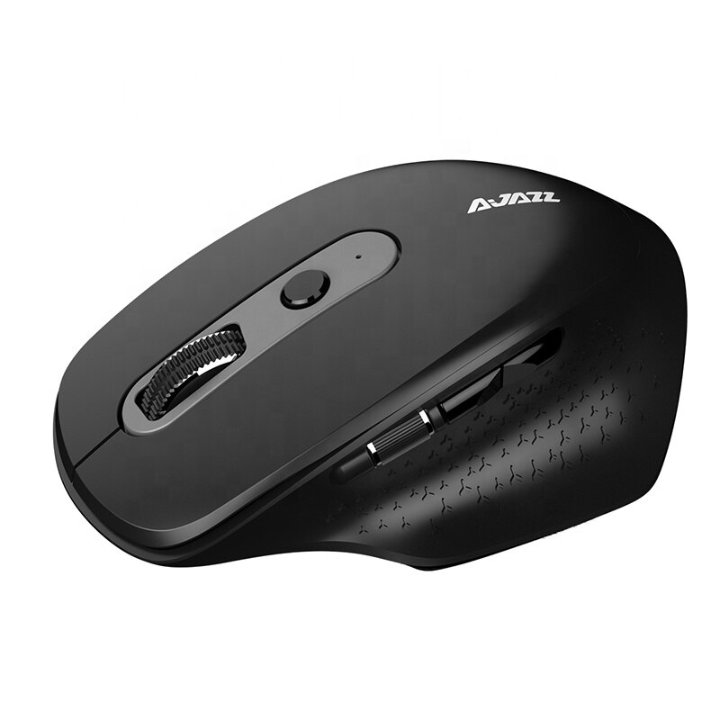 Ajazz I660T Bluetooth Muis Oplaadbare Drie Mode 2.4G Draadloze Bt Computer Muis Side Roller Ergonomische Muis Voor Laptop Pc: Default Title