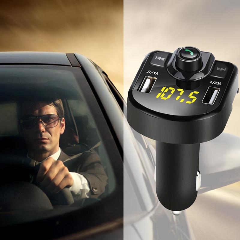 Handsfree auto bluetooth 4.0 fm lähetin autolaturi dual usb adapter auto  mp3 player langaton audio vastaanotin