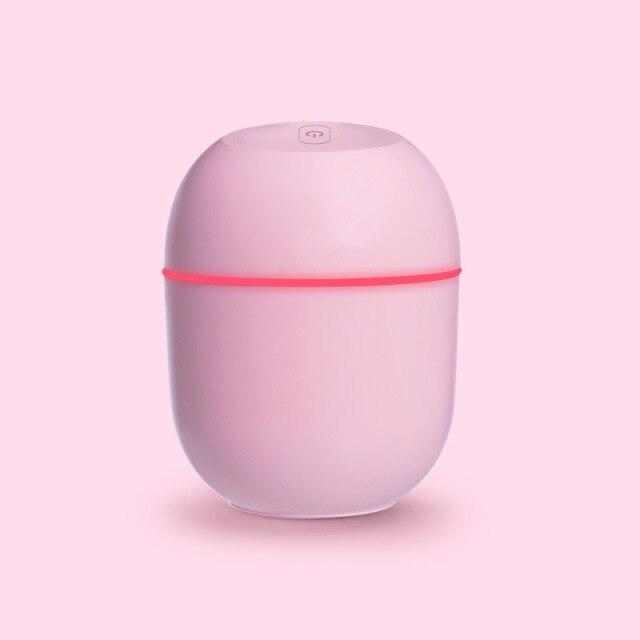 220ML Mini Portable Ultrasonic Air Humidifer Aroma Essential Oil Diffuser USB Mist Maker Aromatherapy Humidifiers for Home: Pink