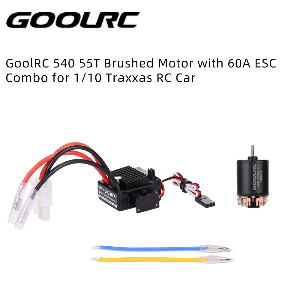 GoolRC Moteur 540 Motor RC Car 1:10 Parts 13T 17T 21T 23T 27T 35T 45T 55T 80T Brushed Motor 60A Brushed ESC for Traxxas 12428: 55T With 60A ESC