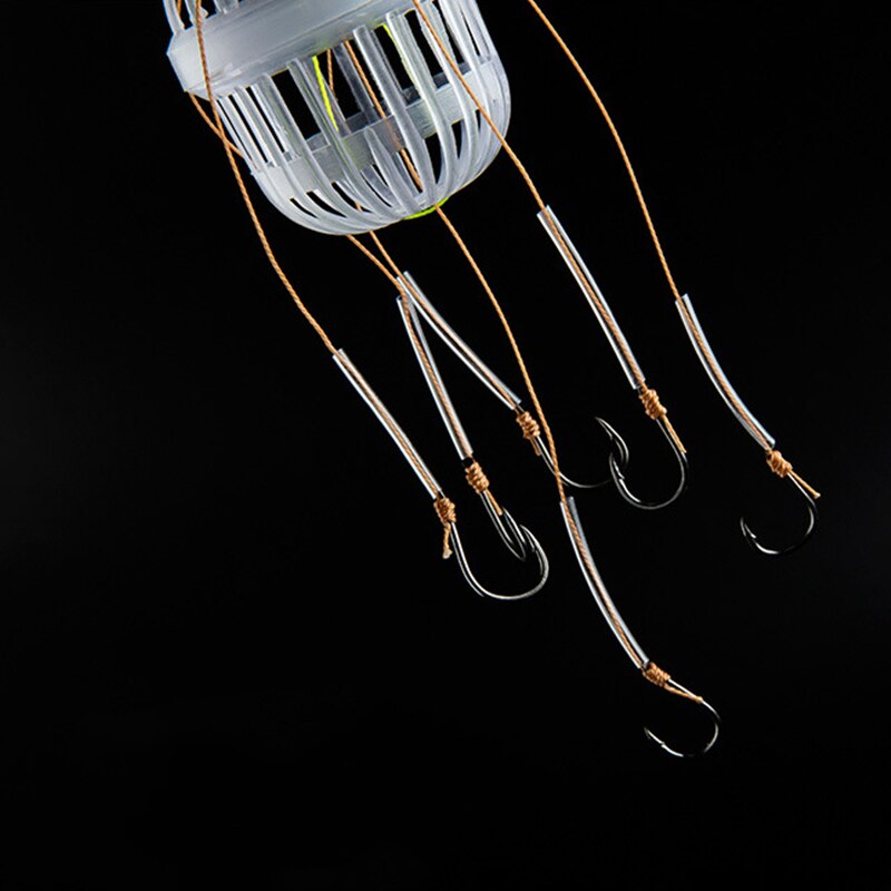 Explosion Fishing Hooks Spherical Sea Box Monsters with Six Strong Carbon Steel Fishing Feeder Jig Head Accessories