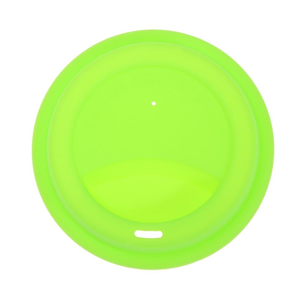 Tapas elásticas de silicona reutilizables para alimentos frescos, cubiertas elásticas de aislamiento antipolvo, para sellar té y café, 9cm: Verde claro