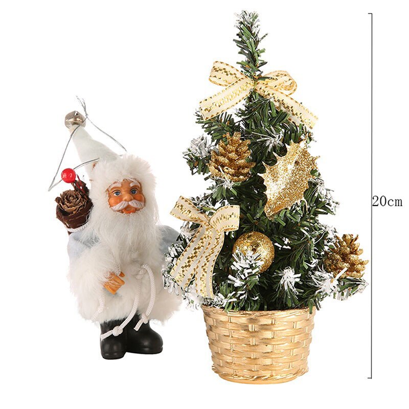 Christmas Party Ornament Mini Tree Decors Desk Table Festival Xmas Decoration
