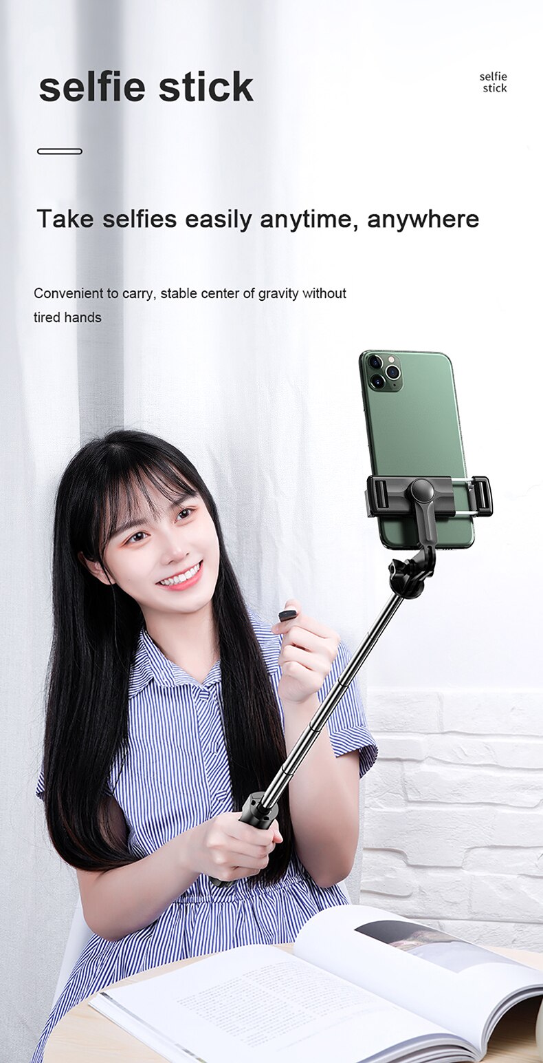 Foldable Mini Tripod With Shutter Remote For IPhone 3 In 1 Wireless Bluetooth Selfie Stick Extendable Handheld Monopod