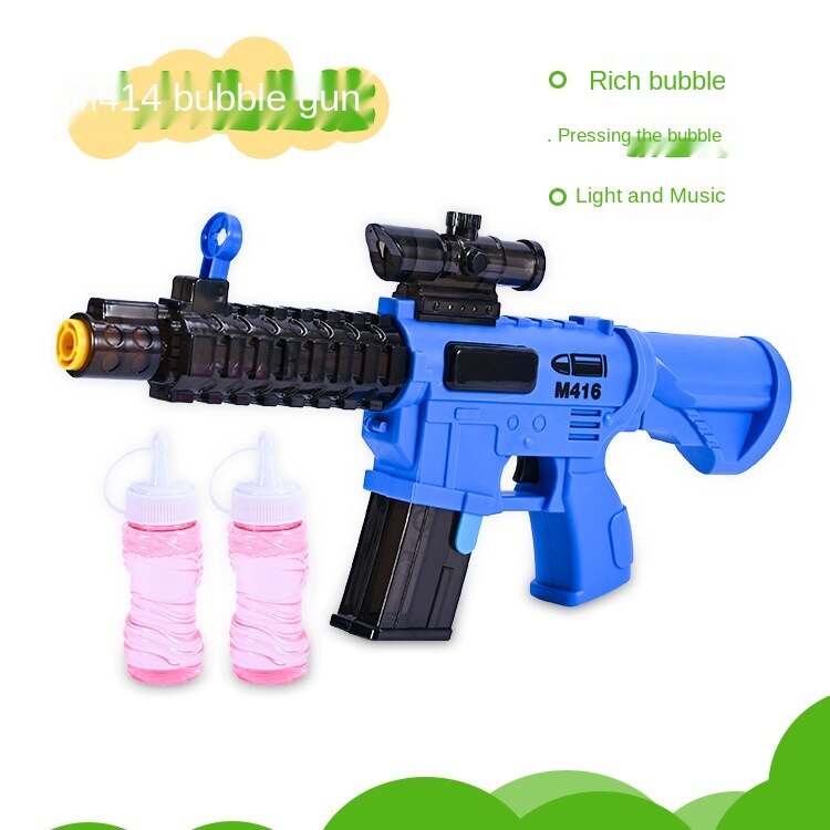 Netto Rode Playerunknown 'S Battlegrounds M416 Bubble Gun Kinderen Elektrische Lichte Muziek Cartoon Eten Kip Bubble Machine