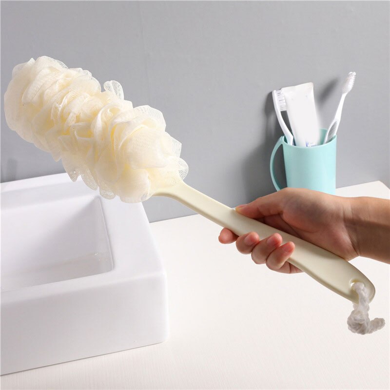 Lichaam Schoon Bad Puff Mesh Zeepdispenser Huidvriendelijke Wassen Douche Hulpmiddel Exfoliërende Bad Spons Comfortabel Bad Scrub Bal: C-beige