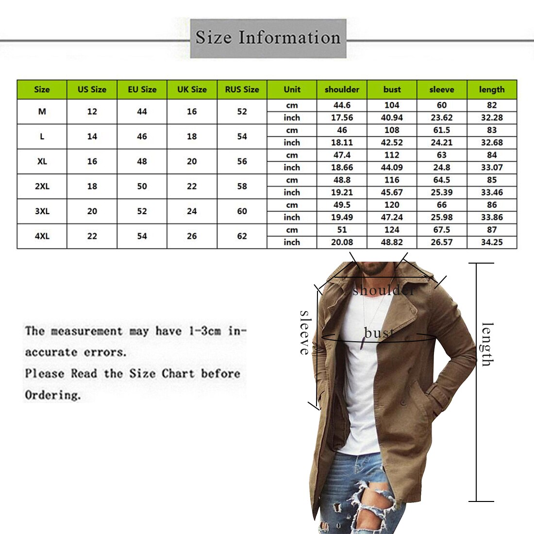 Spring Autumn Mens Trench Coat Jacket Plus Size 4XL Outwear Casual Long Overcoat Jackets for Men Clothes
