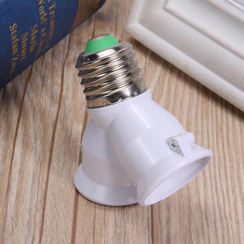 E27 2 Splitter Adapter Converter Socket LED Y Shape Light Lamp Bulb Splitter Adapter Converter 2 Heads Screw Lamp Base Holder