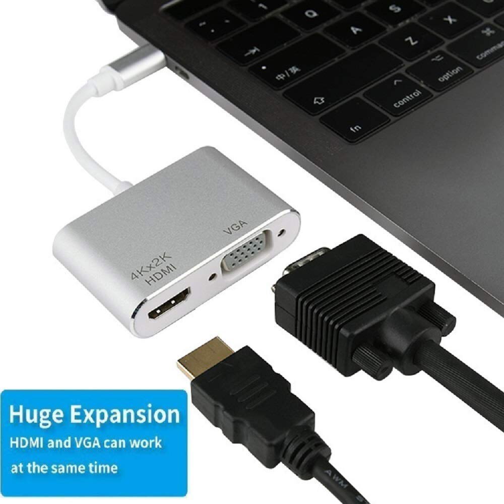 Usb 3.1 type c naar hdmi vga-adapter usb c naar hdmi 4k 1 2 in converter voor ipad pro, macbook pro, huawei mate 20/p30