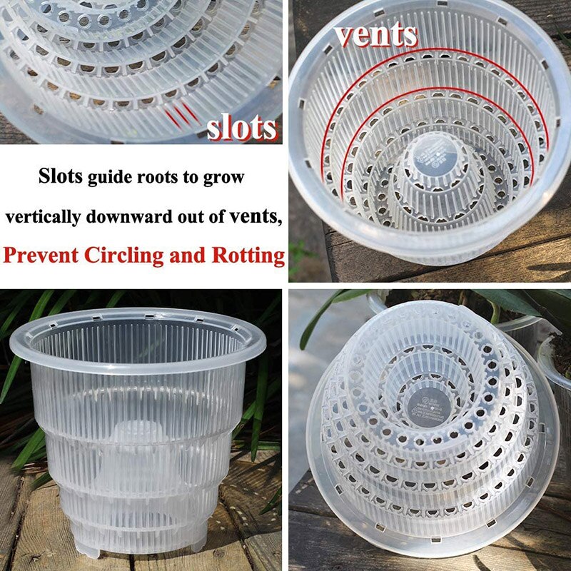 Clear Plastic Orchid Pots With Holes Hollow Breathable for Gardening Garden Home Vase Tabletop Plants Decoration Orchid Pots