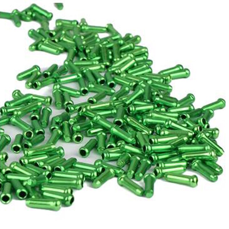 20Pcs Bike Remkabel Cap Draad End Cap Aluminium Lijn Innerlijke Kabel Cap Voor Brake Shift Derailleur Road Fiets accessoires: 20PC-Green