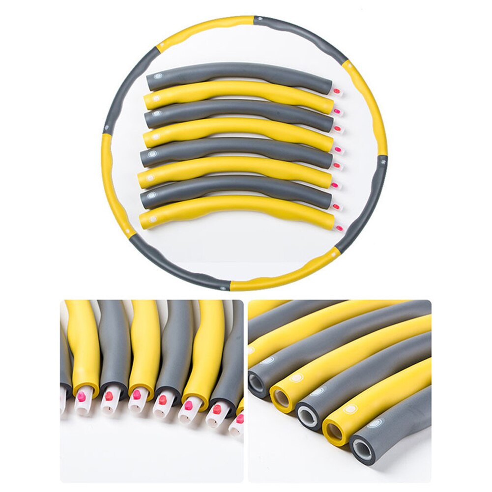 8 knoten Fitness Hoop Abnehmbare PE Hoop Yoga Taille Sport Gewichteten Hoops Übung Abnehmen Massage Schleife Fitness Kreis Innen Gym