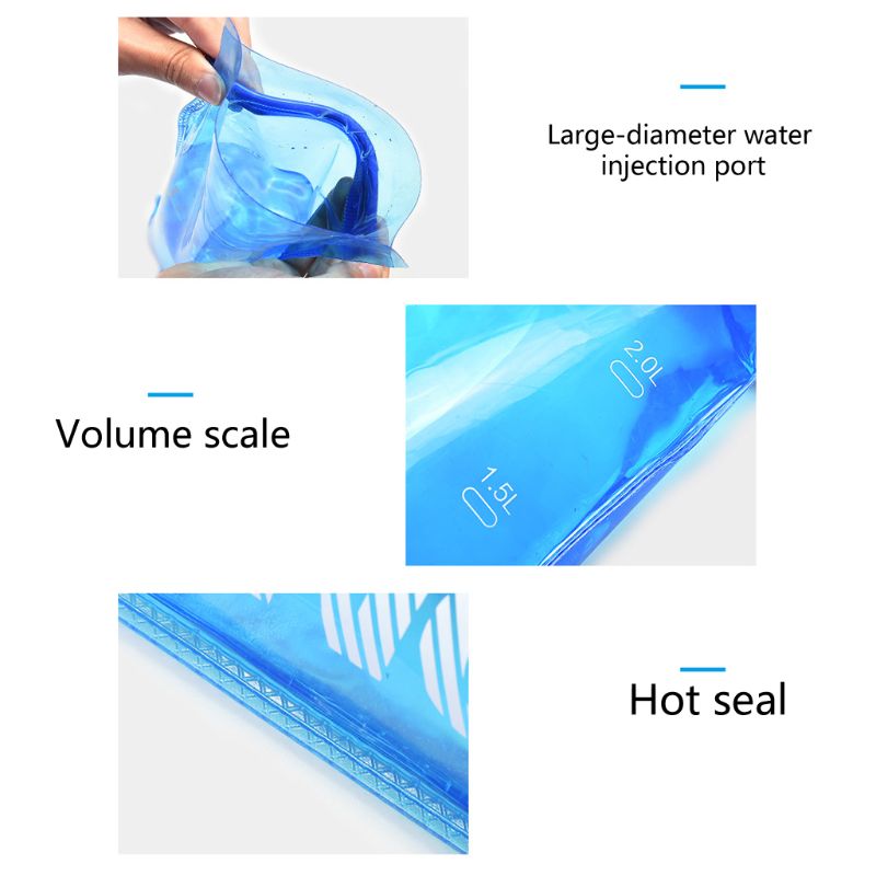 1L 1.5L 2L 3L Foldable Soft Reservoir Water Bladder Hydration Pack Water Bag for Running Cycling Marathon