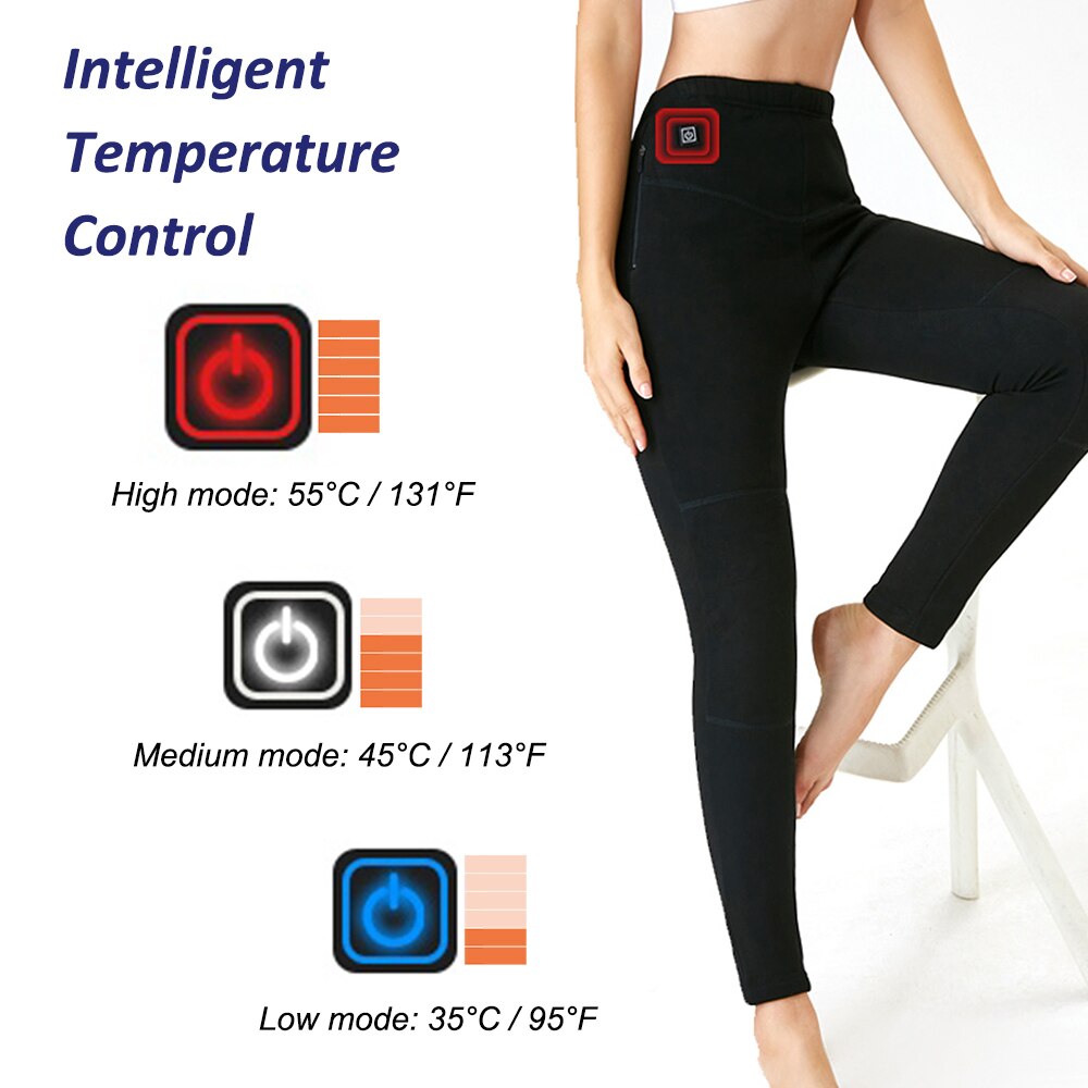 Winter Warm Mannen Vrouwen Verwarmde Broek Wasbaar Usb Elektrische Verwarming Broek Outdoor Thermisch Ondergoed 3 Niveau Temperatuur Bodem