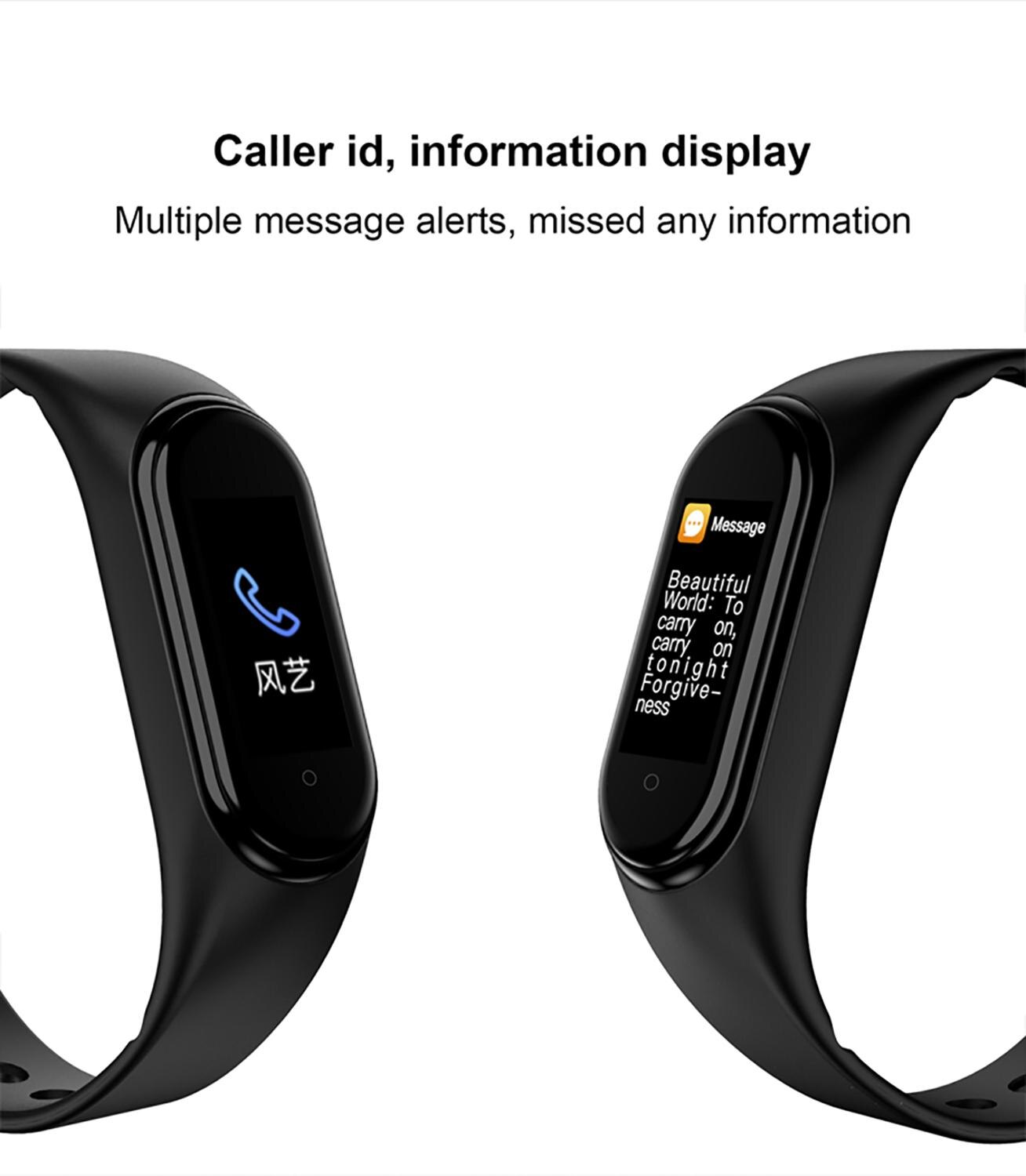 Reloj M4 Smart Band Stappenteller Armband Fitness Tracker Smart Horloge Hartslag Bloeddruk Smartband Horloge Amazfit