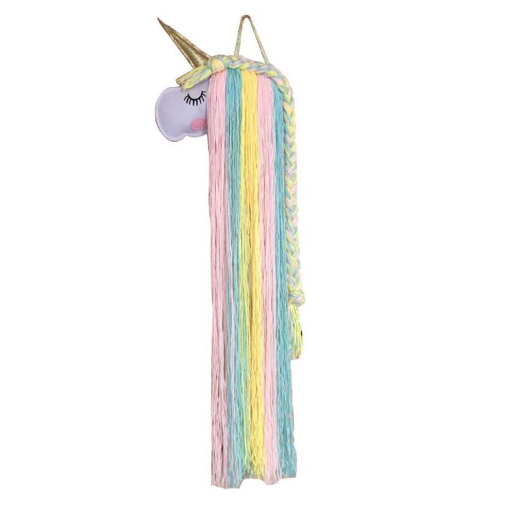 Barrettes de rangement licorne colorée, décoration pour chambre de fille, nœuds de cheveux, ceinture de rangement pour filles, pinces à cheveux, organisateur: 7