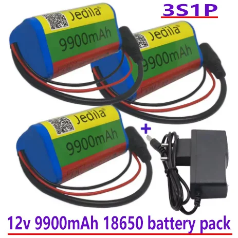 100%.New.12V.9900 mAh.3S1P.Batterie Au Lithium.18650.Batterie Au Lithium Pack Protection Conseil Recarregável.
