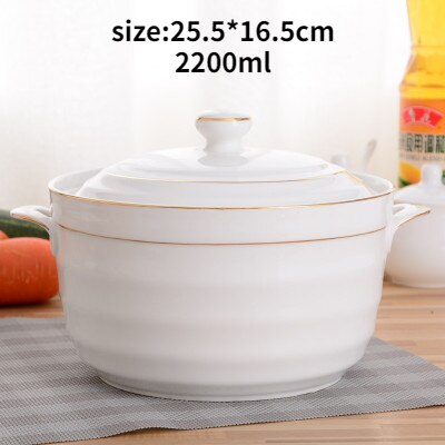 Keramische Soepkom Met Deksel Ronde Phnom Penh Servies Bone China Grote Pasta Pot Stoofpot Beker Huishoudelijke Keuken Benodigdheden Servies: Phnom Penh