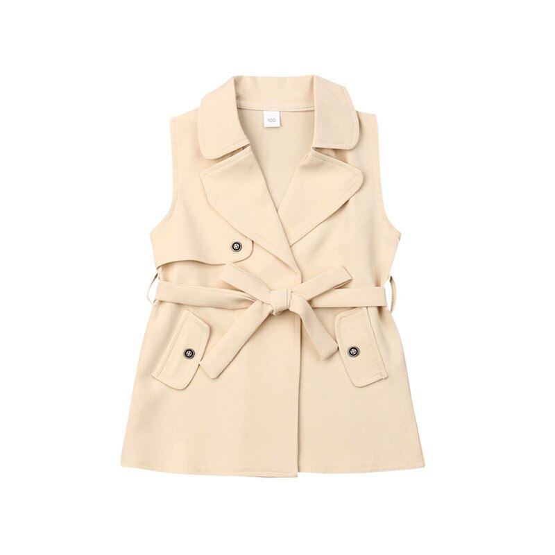 Autumn Kids Girls Coat Jacket Windbreaker Outerwear Trench Casual Cardigans Outfits Clothes Khaki 2-7Y: 5