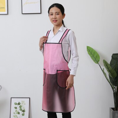 Transparent apron household kitchen waterproof and oil-proof plastic apron women smock custom work clothes: 2 / M