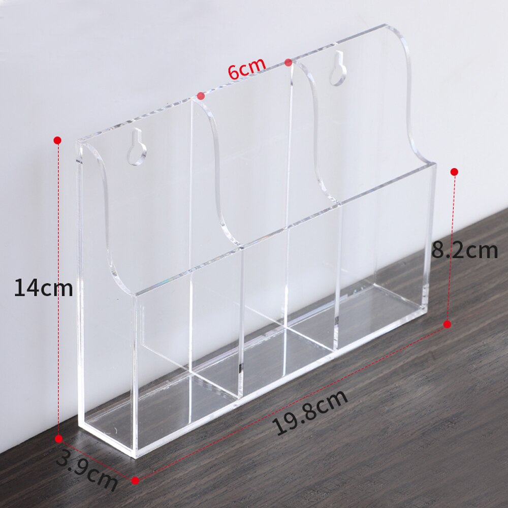 Wall-mounted Transparent Acrylic Storage Box/Remote Control Holder for Hotel/Bedroom/Office