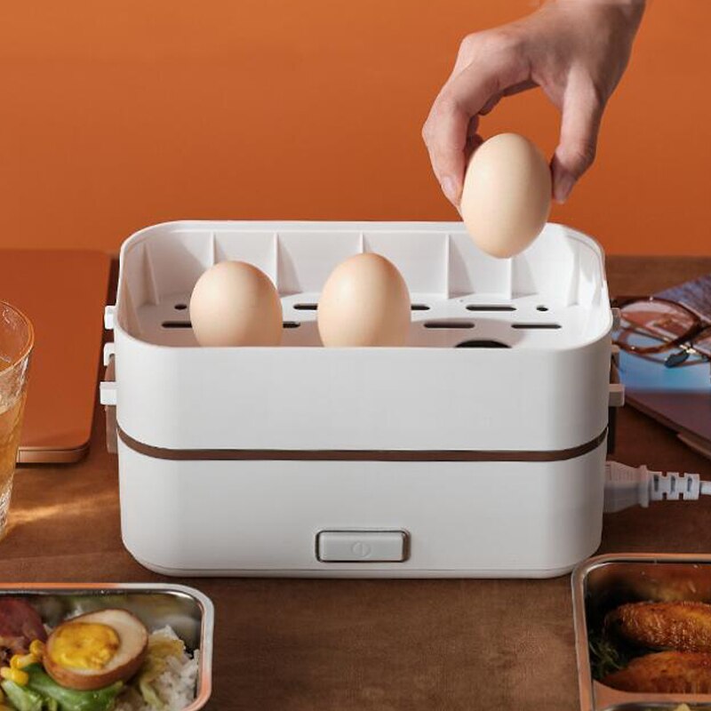Fiambrera de doble capa, contenedor de alimentos, calefacción eléctrica portátil, aislamiento, contenedor de almacenamiento de alimentos, fiambrera Bento