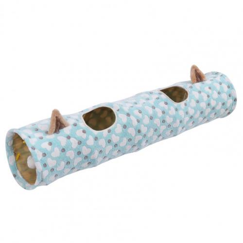 Easy Cleaning Kitty Tunnel Multiple Exits Plush Cat Warm Bed Nest Cat Toy Cat Tunnel:  Love heart shape 