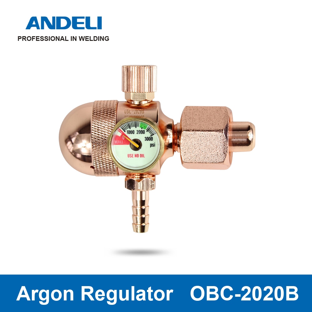 Andeli Lassen Gas Meter Anti-Val Type OBC-2020B Argon Druk Flow Regulator Voor Tig Lasapparaat Argon Reduceerventiel